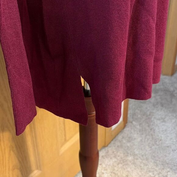 NWT J. Jill Burgundy Mock Neck Tunic Sweater Small Cotton Silk Wool Blend - Picture 3 of 7